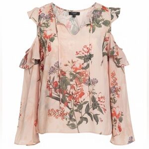 Curve Appeal Cold Shoulder Flutter Sleeve Blouse